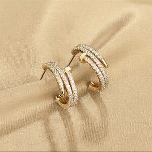 NWOT Gold and Silver Hoop Earrings